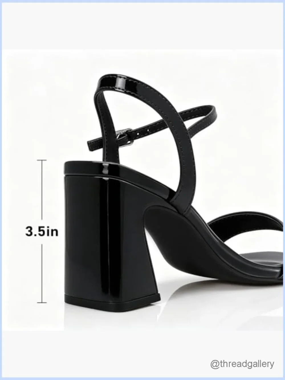 Women's Block Heel Sandals with Ankle Strap - Square Open Toe, Memory Foam